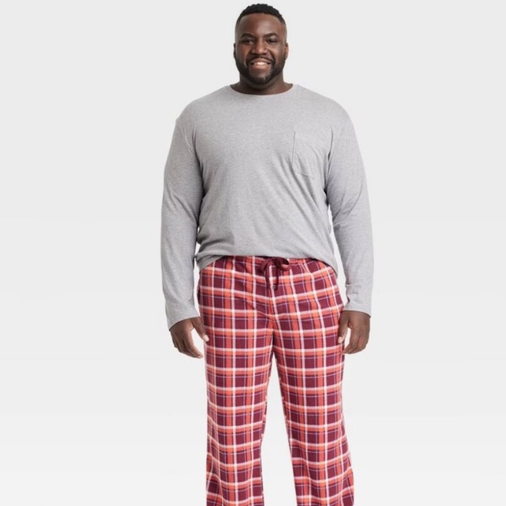 NEW! Men's Big & Tall Plaid Microfleece Pajama PJ 2pc Set - Size: 3XLT